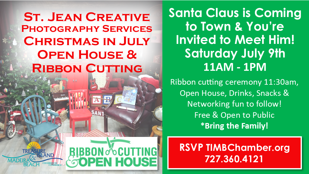 Christmas in July Open House & Ribbon Cutting Celebration for St. Jean Creative