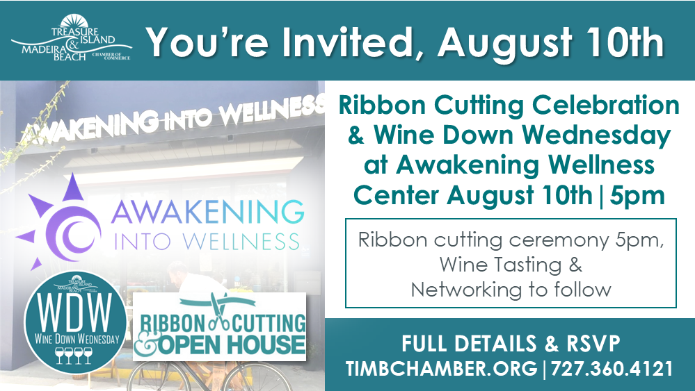 Wine Down Wednesday & Ribbon Cutting at Awakening into Wellness Center