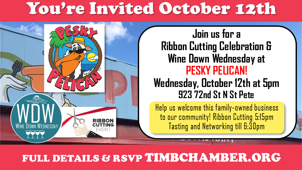 Wine Down Wednesday & Ribbon Cutting at Pesky Pelican